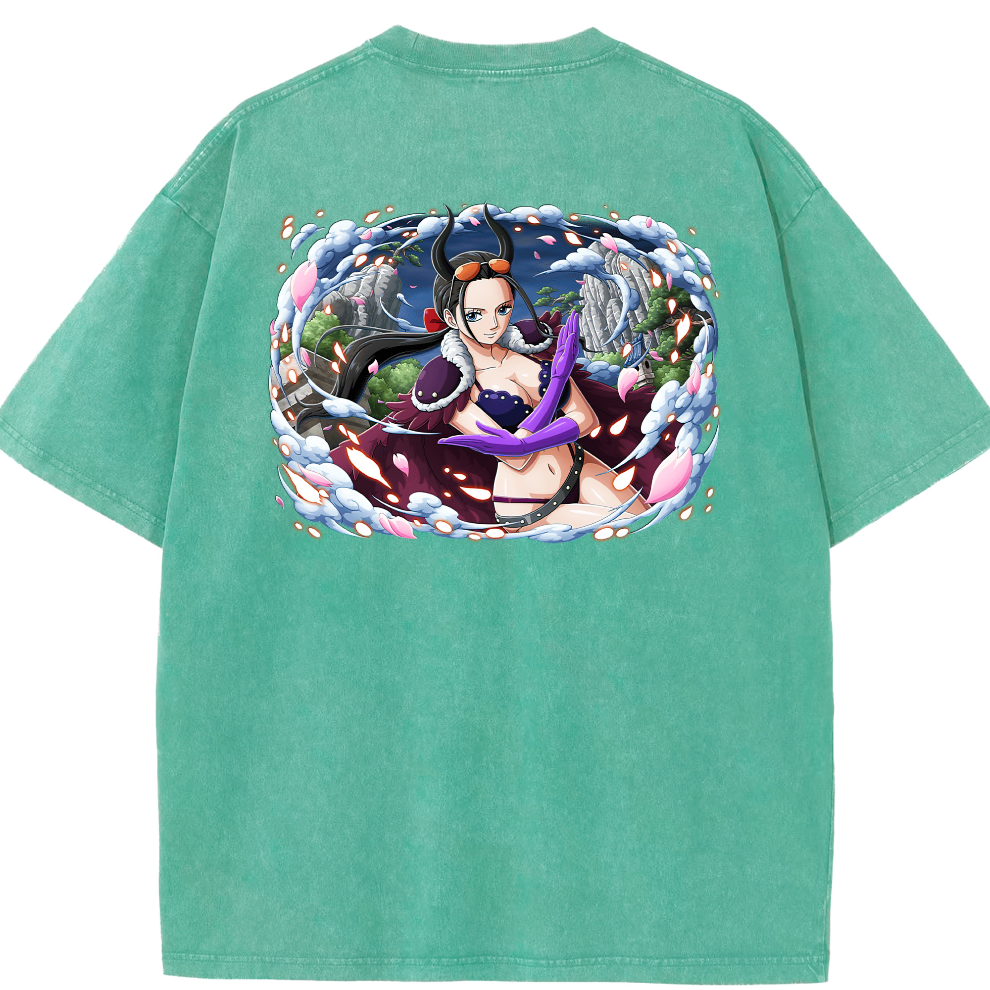 ワンピース ニコ・ロビン ONE PIECE Nico Robin 綿100% ヴィンテージ風 半袖Tシャツ（背面プリント）